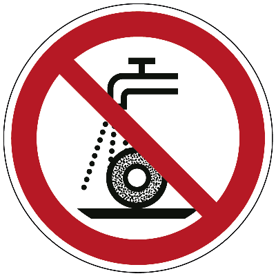 Verboden nat te slijpen - Ø 200 mm - Sticker