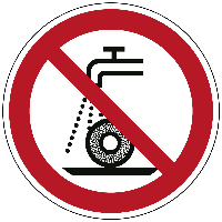 Verboden nat te slijpen - Ø 200 mm - Sticker - thumbnail