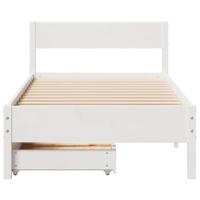 Bedframe zonder matras massief grenenhout wit 90x200 cm - thumbnail