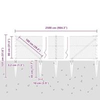 VidaXL Afrasteringspaal zilver 25 x 0,8 m (25 mm gaas) staal - thumbnail