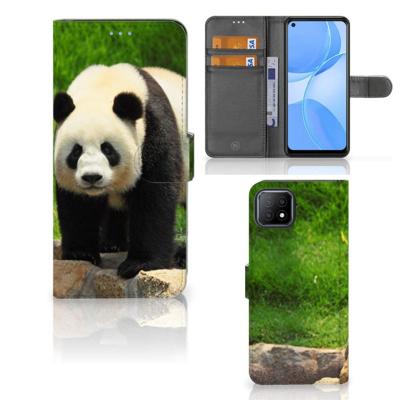 OPPO A73 5G | Telefoonhoesje | Met pasjeshouder | Panda OPPO A73 5G | Telefoonhoesje | Met pasjeshouder | Panda