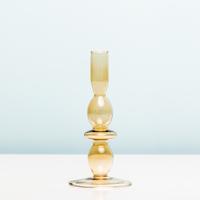 Glaskunst Bubbels Kandelaar - Medium/zand - thumbnail