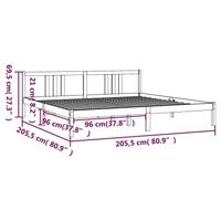 Bedframe massief hout wit 200x200 cm - thumbnail