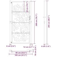 Poort met golfontwerp 105x205 cm weervast staal - thumbnail