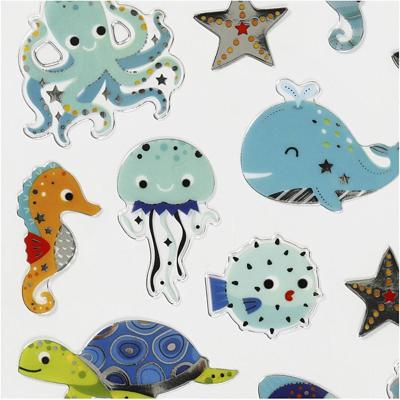Creativ Company Stickers, zeedieren, vel 15x16,5 cm, 1 vel