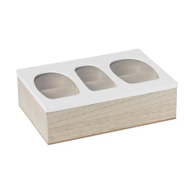 Theedoos organisch - 6 vakken - 26x16x7 cm Theedoos organisch - 6 vakken - 26x16x7 cm