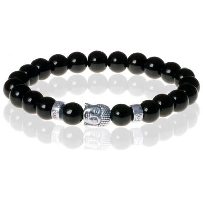Kralen armband Onyx Buddha Silver