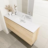 MONDIAZ OLAN 120cm toiletmeubel washed_oak. LEX wastafel talc midden 1 kraangat - thumbnail