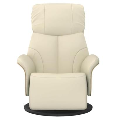 Fauteuil verstelbaar met voetensteun kunstleer crmekleurig - thumbnail