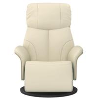 Fauteuil verstelbaar met voetensteun kunstleer crmekleurig - thumbnail