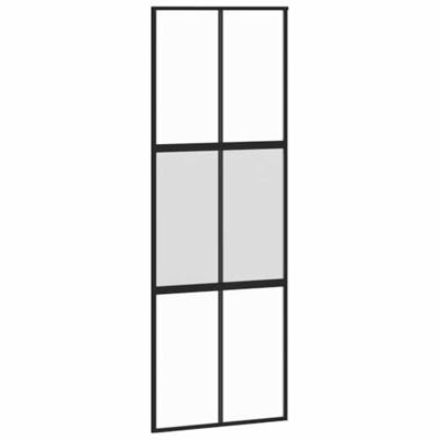 VidaXL Schuifdeur met beslag 76x205 cm gehard glas en aluminium