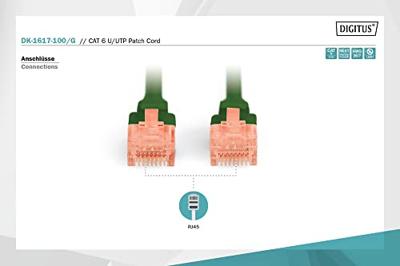 Digitus DK-1617-100/G RJ45 Netwerkkabel, patchkabel CAT 6 U/UTP 10.00 m Groen Vlambestendig, Halogeenvrij, Rond, Verdraaide paren, Onafgeschermd 1 stuk(s) Digitus DK-1617-100/G RJ45 Netwerkkabel, patchkabel CAT 6 U/UTP 10.00 m Groen Vlambestendig, Halogeenvrij, Rond, Verdraaide paren, Onafgeschermd 1 stuk(s)