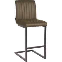 LABEL51 Barkruk 'Milo' Microfiber, kleur Groen (zithoogte 66cm)