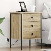 Nachtkastje 2 pcs Sonoma eiken 42 x 41 x 61 cm Bewerkt hout - thumbnail