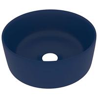 VidaXL Wastafel rond 40x15 cm keramiek mat donkerblauw - thumbnail