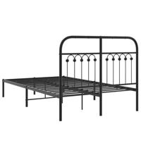 Bedframe met hoofdbord metaal zwart 120x190 cm - thumbnail
