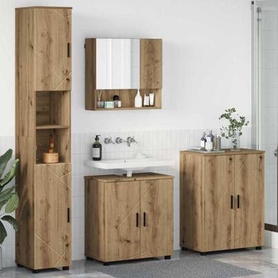 Badkamermeubelset 4 pcs artisanaal eikenkleurig 61 x 35 x 64 cm