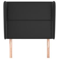 Hoofdbord met randen 163x23x78/88 cm kunstleer zwart - thumbnail