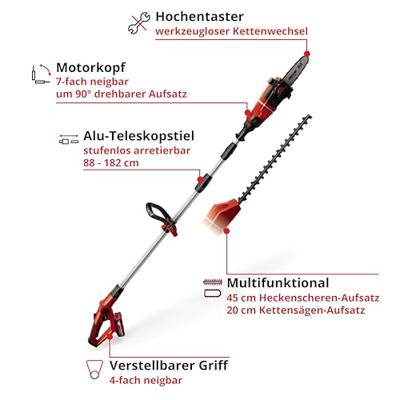 Einhell GE-HC 18 Li T Kit Hoogsnoeier, Heggenschaar Accu Incl. accu 18 V Li-ion 88 cm