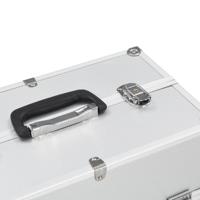 VidaXL Make-up koffer 38x23x34 cm aluminium zilverkleurig - thumbnail