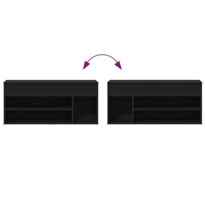Schoenenbank 102x30,5x45 cm bewerkt hout zwart