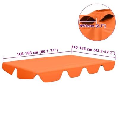 VidaXL Vervangingsluifel voor schommelbank 188/168x145/110 cm oranje