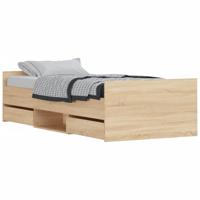 Bedframe met hoofd- en voeteneinde sonoma eikenkleur 100x200 cm - thumbnail