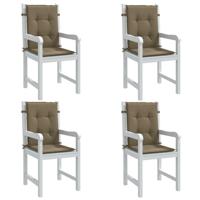 VidaXL Stoelkussens 4 st lage rug 100x50x4 cm stof gemêleerd taupe - thumbnail