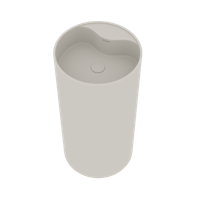 Waskom Ideavit Solidroll 45x45x90 cm Solid Surface Op Voetstuk Mat Wit - thumbnail