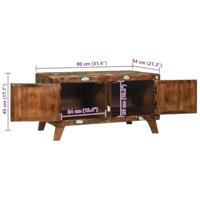 Salontafel Multikleur 80 x 54 x 45 cm massief gerecycled hout - thumbnail