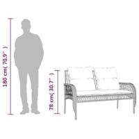 4-delige Loungeset met kussens poly rattan lichtgrijs - thumbnail