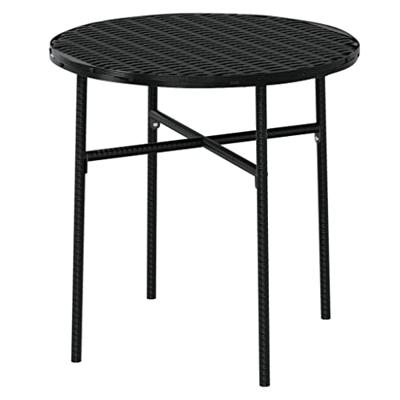 3-delige Tuinset poly rattan zwart