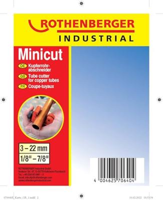 Rothenberger Pijpsnijder Minicut 6-22mm - ROT070640E - thumbnail
