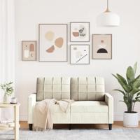 Tweezitsbank 120 cm fluweel crèmekleurig - thumbnail