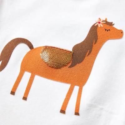 VidaXL Kindershirt met lange mouwen 128 ecrukleurig