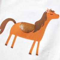 Kindershirt met lange mouwen dierenprint 128 ecrukleurig - thumbnail