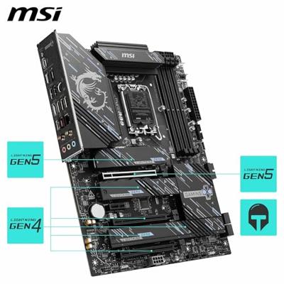 Moederbord - MSI - Z890 GAMING PLUS WIFI - Wi-Fi 7, 5G LAN, Thunderbolt 4, PCIe 5.0, Intel Core Ultra