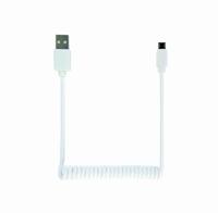 Gembird Micro-USB 2.0 Cable AM-MBM5P Spiral 1.5 USB-kabel 0,6 m USB A Micro-USB B Zwart - thumbnail