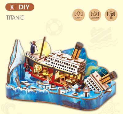 PlayfulMario Titanic Schipsbreuk met verlichting Houten Modelbouw Creatief & Educatief