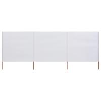 VidaXL Windscherm 3-panelen 400x160 cm stof zandwit - thumbnail