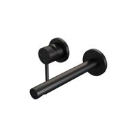 Black Carving inbouw wastafelmengkraan met rechte uitloop en rozetten model A2 mat zwart - thumbnail