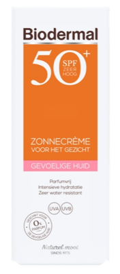 Biodermal Gevoelige Huid Zonnecrème Gezicht SPF50+