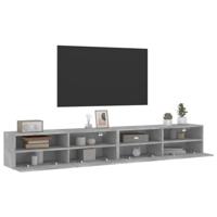 Tv-wandmeubels 2 st 100x30x30 cm bewerkt hout betongrijs - thumbnail