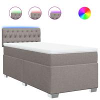 Boxspring met matras stof taupe 90x200 cm - thumbnail