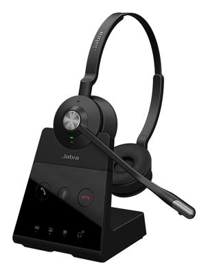 Jabra Engage 65 SE Stereo draadloze headset Professioneel telefoneren, DECT-beveiliging, batterij voor 13 uur, bereik van 50 meter, de hele dag comfortabel met basisstation, voeding, USB-C-kabel
