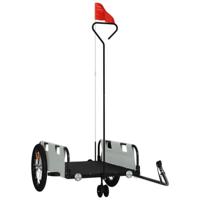 Fietstrailer oxford stof en ijzer grijs - thumbnail