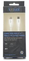 iggual - USB C naar USB C snellaadkabel, 3 A, 100 cm, USB type C laadkabel, compatibel met alle apparaten met USB-C-aansluiting, wit - thumbnail
