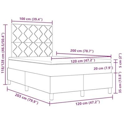 Boxspring bed met hoofdeinde Taupe 120 x 200 cm Stof