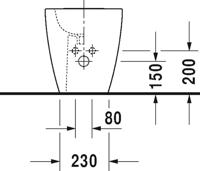 Duravit Me by starck staand bidet 370x400x600mm 1 kr.gat overloop wit 2289100000 - thumbnail