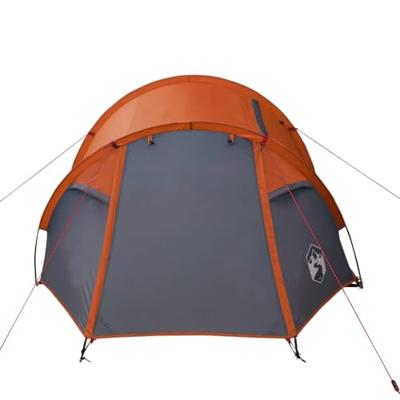 Tent 3-persoons 370x185x116 cm 185T taft grijs en oranje Tent 3-persoons 370x185x116 cm 185T taft grijs en oranje